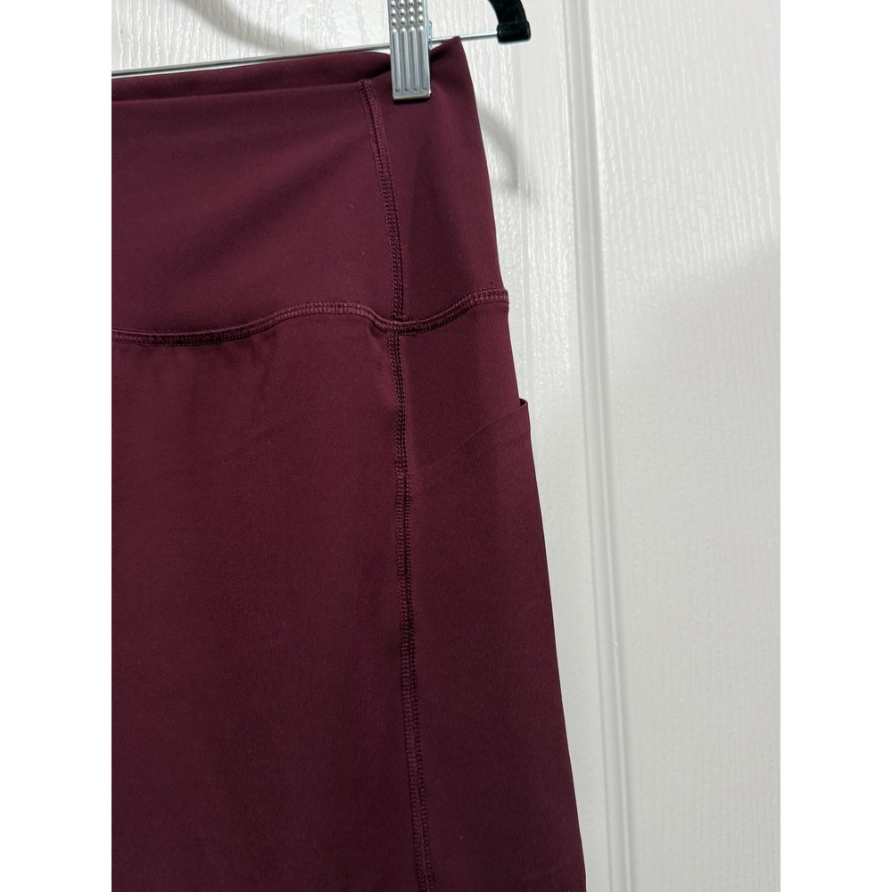RBX Womens Large Burgundy High Waisted Capri Leggings Side Pockets Athleisure - Picture 13 of 16